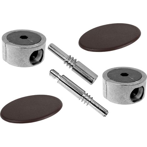 SOTECH Plattenverbinder FUERTE 114 mm Metall mit braunen Kunststoffabdeckungen