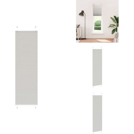The Living Store Store plissé gris clair 60x200 cm largeur du tissu 59,4 cm - Store zébré (1/5)