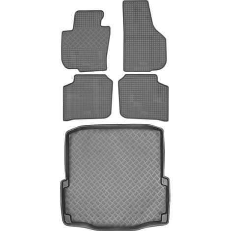 Set di tappetini in gomma per auto e tappetino per bagagliaio per Skoda Superb II Sedan dal 2008 al 2015. (1/5)