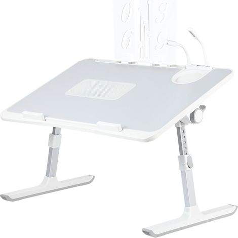 Klappbarer Laptop-Betttisch, höhen- und winkelverstellbar, für Sofa, Arbeitszimmer, Lesen und Schreiben, Grau – 60 x 40 x 26–39 cm (1/5)