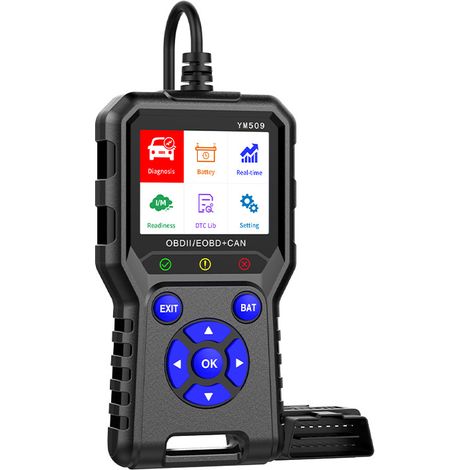 Scanner OBD 2 professionnel pour codes de panne moteur, outil de diagnostic CAN, lecture et suppression des codes de panne pour véhicules avec protocole OBD2 à partir de 1996, données en temps réel, m (1/5)