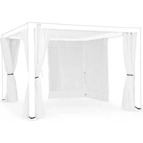 Set aus 4 weißen Tüchern mit Insektenschutz für Pergola 3x4 m