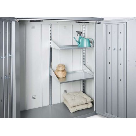 Set di scaffali per armadio da esterno Romeo Misura M & L, 2 ripiani