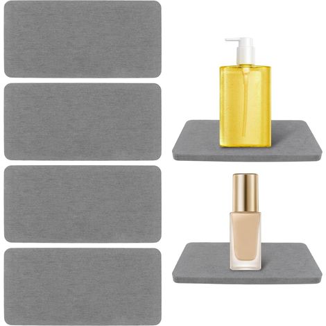 4 Pièces Pierre Absorbante Évier en Terre de Diatomées Plateau Diatomite, Dessous de Verre, Pour Savon, Tasses, Brosses à Dents, Tapis Absorbant (1/5)
