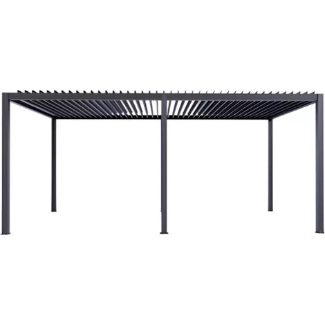 pergola bioclimatica motorizzata giardini di maggio "quadrifoglio twin" in alluminio antracite 7,8x4x2,5 mt