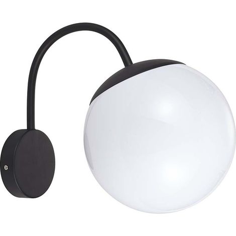 Außenwandlampe Fassadenleuchte Haustürlampe Gartenlampe schwarz Kugel weiß 25 cm