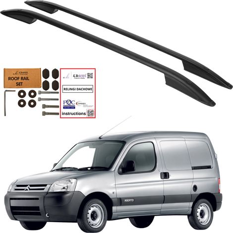 CITROËN BERLINGO 1998-2008 Dachreling aus schwarzem Aluminium, robust (1/5)