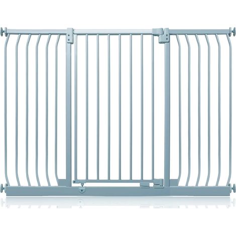 Safetots Barrière De Sécurité Extra Haute Elite, 143cm - 152cm, Hauteur Extra Haute De 96.8cm, Couleur Gris Mat