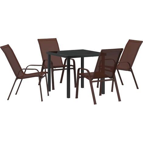 Maison Exclusive - Set da Pranzo per Giardino 5 pcs Marrone e Nero (1/5)