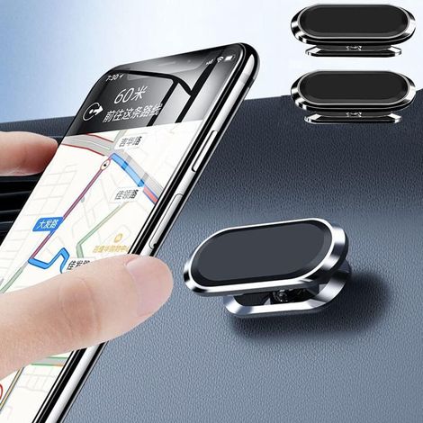 Support téléphonique voiture 2 paires, support magnétique universel pour smartphone, rotation 360°, fixation tableau de bord, porte-téléphone portable pour véhicule (1/5)