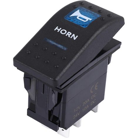 Compatible avec un klaxon à LED bleue, interrupteur à bascule 5 broches 12V/20A, 24V/10A pour une utilisation automobile et marine. (1/5)