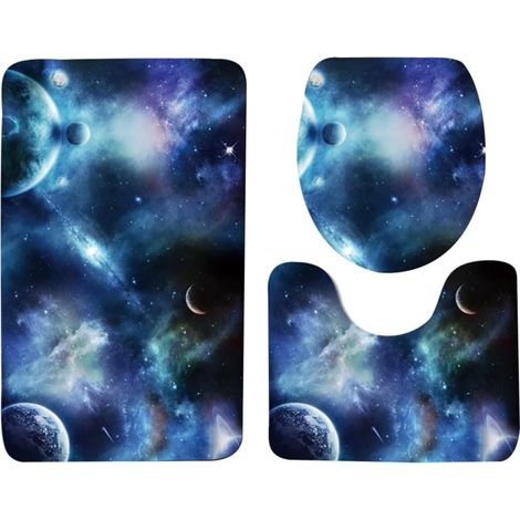 de 3 tapis de toilette en polyester Faciles à nettoyer et