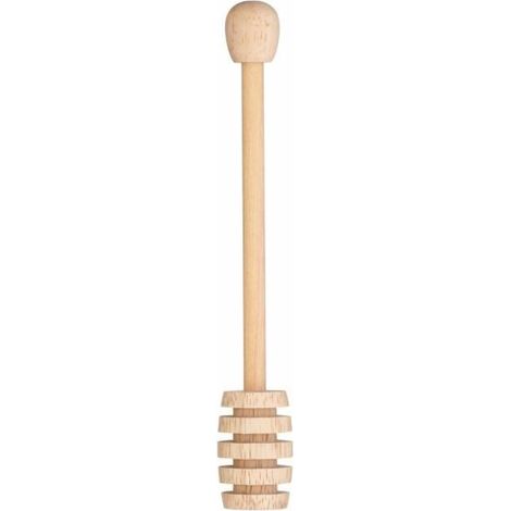 1 cuillère à miel, tête ronde rainurée, en bois massif, pour miel sirop mélasse, usage cuisine quotidienne (1/2)