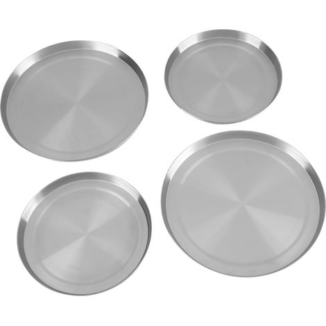 Electric Stove Burner Covers - Set of 4 Stainless Steel Round Hob Protector (1/5)