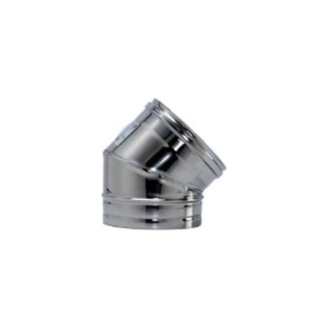Gomito Curva Tubo a 45° in Acciaio Inox AISI 304 per Stufe - Ø20 cm