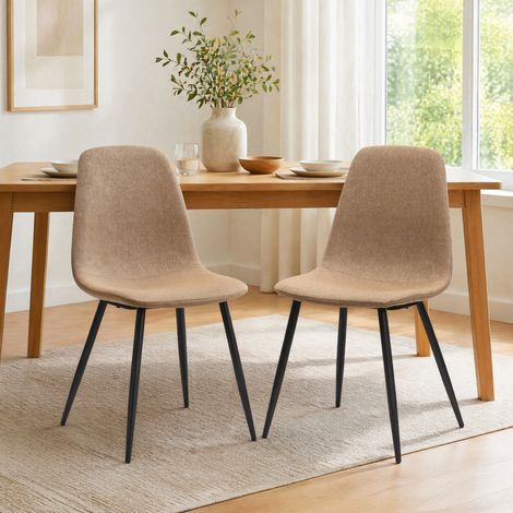 Sillas comedor tapizadas de tela y metal 2 unidades OKMYHOME (1/5)