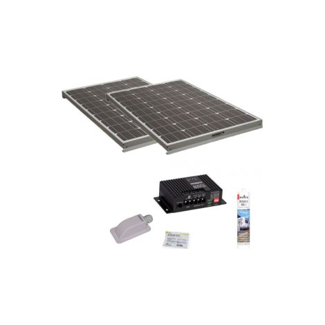 Pack 2x Panneaux Solaires 140W + Kit de pose Solaire avec Régulateur MPPT 20A (1/5)