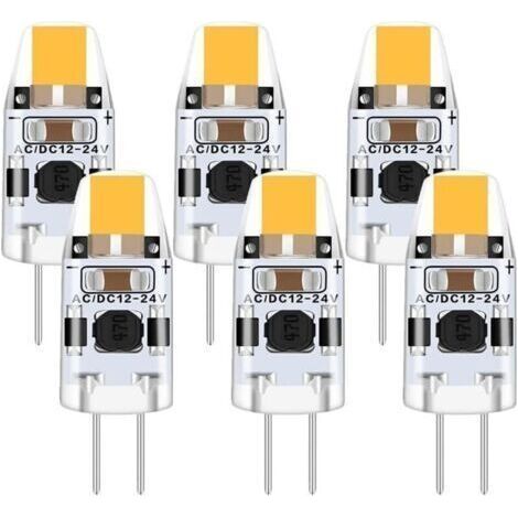 Ampoule G4 LED 2W, 6 Pièce 12V Ampoule G4 Blanc Chaud 3000K, Ampoule LED G4 Équivalent 15W G4 Ampoule Halogène, Ampoule Halogene LED 200LM, G4 LED Dimmable Rayon de 360° Pas de Scintillement (1/4)