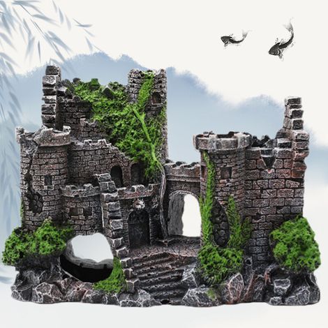 Aquariumdekoration aus Kunstharz – Schlossförmiges Fischversteck – Realistische Details – Aquariumzubehör (1/5)