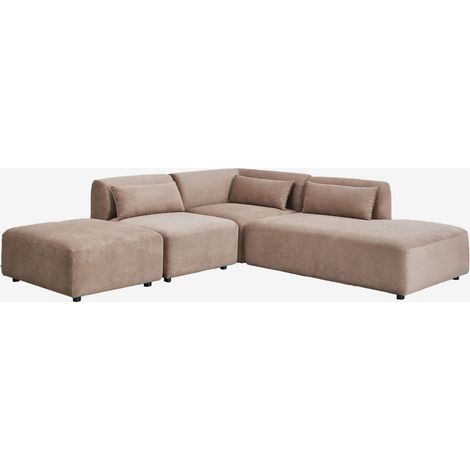 Sofá modular esquinero de 3 piezas con diván derecho y puff Fogler SKLUM             