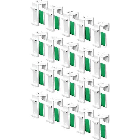 Kit de 20 supports de fixation pour stores enrouleurs, sans perçage, pour tringle à rideaux et stores vénitiens. Pince réglable. (1/5)