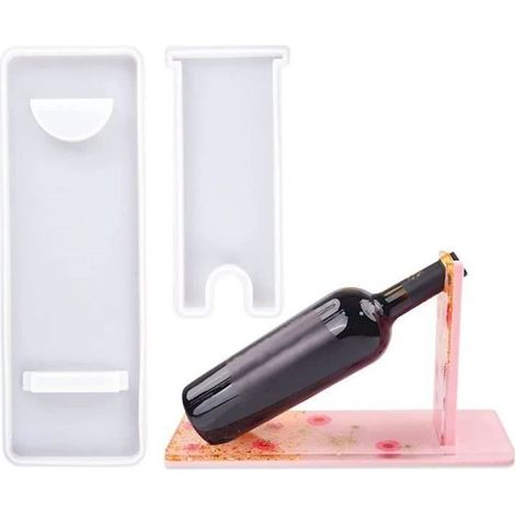 Moule resine epoxy,Casier à Vin Moule En Résine Résine Moules Brillant Époxy Silicone Moules Porte Bouteilles Wine Rack Resin,2 Pcs (1/4)
