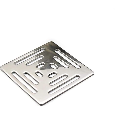Bonde de douche carrée anti-odeurs, bonde de sol en acier inoxydable avec crépine, pour salle de bain et jardin (80 mm x 80 mm) (1/4)