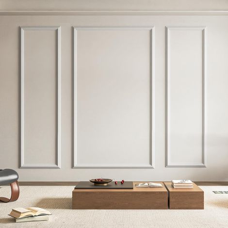Lot de 3 moulures murales prédécoupées  pour décoration murale intérieure,salon,chambre à coucher,mur d'appoint,À installer avec de la colle,3 cadres (1/5)