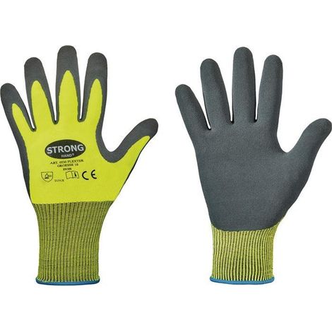 Guanti  STRONGHAND Flexter  giallo neon/grigio  EN 388  DPI II  Tg. 10  - 0530-10H (1/4)