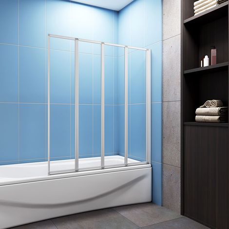 Acezanble 4 Fold Folding Bath Shower Screen Panel 1000x1400mm (1/3)