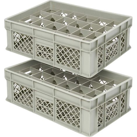 BRB 2 boîtes à verres pour 24 verres jusqu'à 175 mm de hauteur, diamètre max. du verre 87 mm, L x l x H 600 x 400 x 200 mm