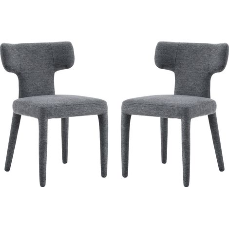 CHICFURN Silla de comedor 45 x 47,5 x 80,7 cm en tejido gris, pack de 2, para cocina (1/5)