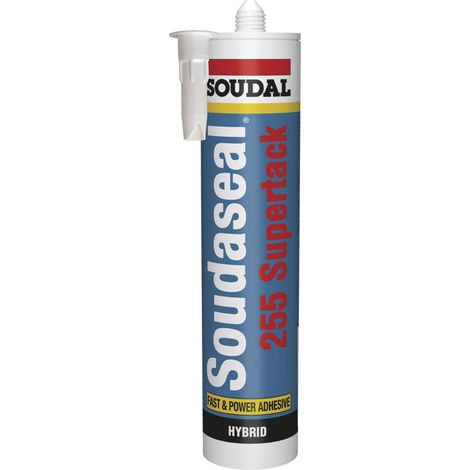 Soudal Soudaseal 255 Supertack Kleb- und Dichtstoff, Montagekleber, Einkomponentenkleber auf Hybridpolymerbasis, weiß, 290 ml Kartusche (1/2)