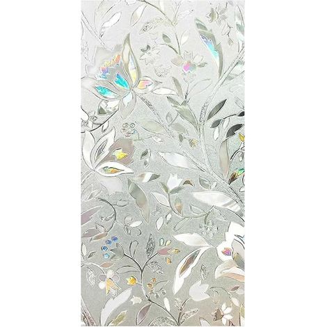 Film adhésif statique pour fenêtre, motif tulipe 3D, 60 x 300 cm, pour préserver l'intimité à domicile ou au bureau. (1/5)