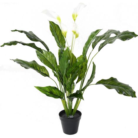 Plante artificielle haute gamme Spécial extérieur / SPATHIPHYLLUM Artificiel - Dim : 90 x 80 cm -PEGANE- (1/2)