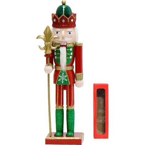 Casse-noisette de Noël en figurine, 30 cm, en bois pailleté, type 2 (1/4)