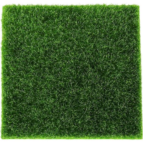 Tapis de Gazon Artificiel Miniature 6x6 Décor de Faux Gazon pour l'artisanat, Modèle de Train, Paysage de Jardin Féerique (Green) (1/5)