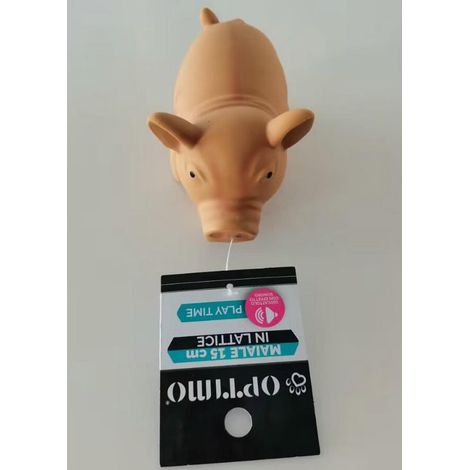 GIOCO GOMMOSO A FORMA DI MAIALE IN LATTICE CON SUONO CM.15 OKX