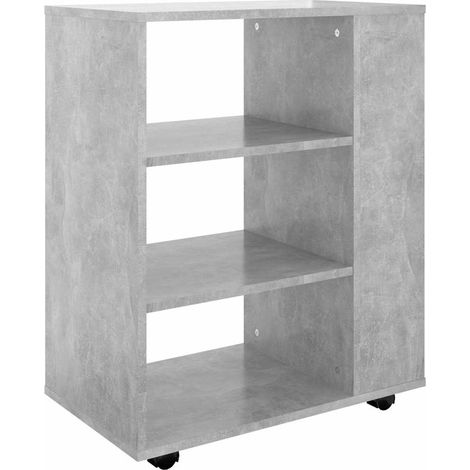 Armadio da Stoccaggio Mobiletto con Ruote Grigio Cemento 60x35x75cm Legno Multistrato DAS133705 (1/5)