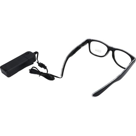 EL-Leuchtbrille mit 3 Leuchtmodi, blinkende LED-Brille für Festivals und Clubs, rotes Licht (1/4)