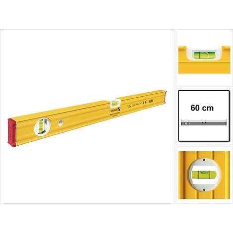 Stabila 60cm 80 AS Anti Slip Box Beam 600mm Spirit Level 2 Vial STB80AS60 19165