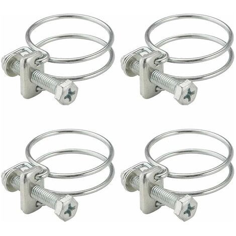 10x Collier de serrage double fil en métal zingué Gaine Tuyau Câble Tube Fixation Electroménager Ventilation Serre-joints, 45 - 50mm (1/2)