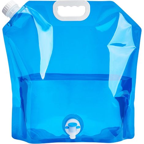 Lot de 2 bidons d'eau pliables de 5 L, portables et de secours, avec couvercle verrouillable, idéaux pour le camping et les activités de plein air (bleu).-AquaForge (1/5)