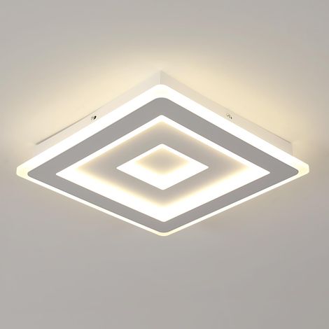 Plafonnier LED Carré Moderne, 52W Lampe de Plafond LED, Acrylique Luminaire Plafonnier Intérieur Blanc pour Chambre à Coucher, Salon, Couloir, Lumière Naturelle 4500K, 40cm (1/5)