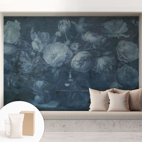 Tapete Vliestapete mit Kleber - trendige Wanddeko - elegant Fototapete für Wohnzimmer - Schlafzimmer Blumenarrangement 208x146 cm