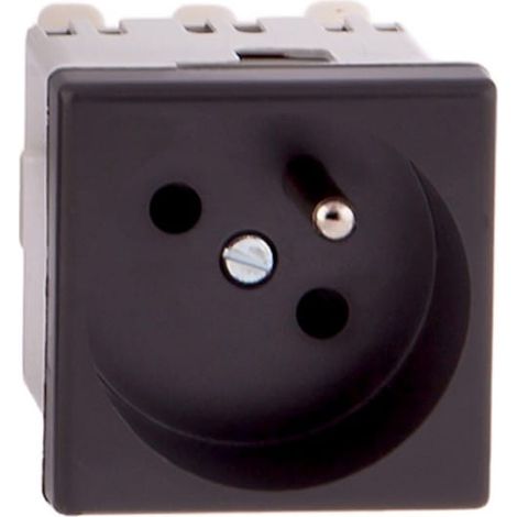 Presa singola Simon Connect K45 con/senza 16A IP20, connettori rapidi, nera K22/14