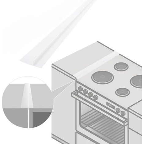 Plaque de cuisson en silicone - pour plan de travail et fente - remplissage - transparent - 53,3 cm - longue fente - remplissage - joint entre les appareils de cuisine lave-linge et plaque de cuisson (1/5)