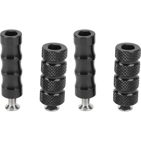 2 Paar CNC-gerändelte Motorrad-Schalthebel, rutschfest, mit Brems- und Fußrastenfunktion, 6-mm-Loch, für Motorrad-Montageschrauben (Schwarz) (1/5)