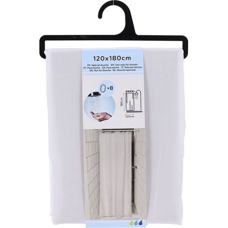 Polyestervorhang für die dusche 120x180 cm 8 ringe pp - weiss - Tendance
