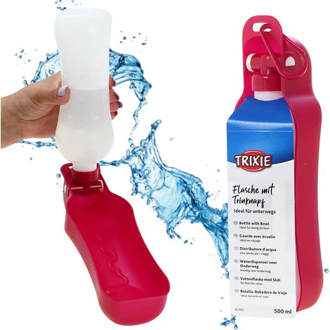 Botella de agua Trixie de 500 ml con comedero para perros (1/5)